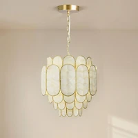 Hello Honey® 17.5" 4-Tier Capiz and Metal Chandelier