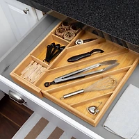 Honey Can Do 8-Compartment Bamboo Diagonal Drawer Organizer