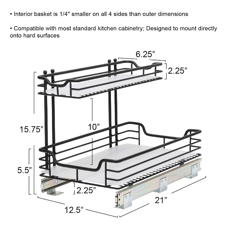 Household Essentials Glidez 2-Tier Cabinet Organizer