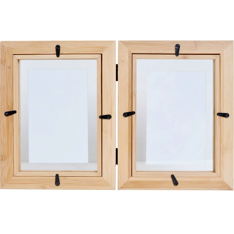Expressions™ 2 Opening 5" x 7" Hinged Bamboo Float Frame by Studio Décor®