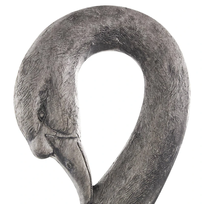 23" Gray Swan Textured Planter with Patina Accents