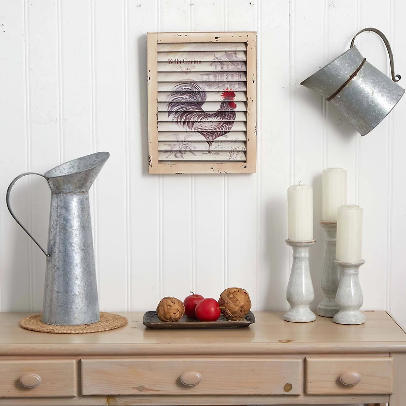 Rooster Window Shutter Wall Décor