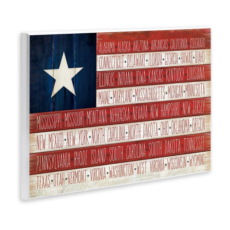 Stupell Industries American Flag with States Wall Plaque Art