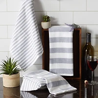 DII® French Blue Nautical Stripe Terry Dishtowels, 3ct.