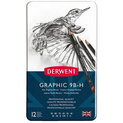 Derwent® Soft Graphic 12 Pencil Tin Set