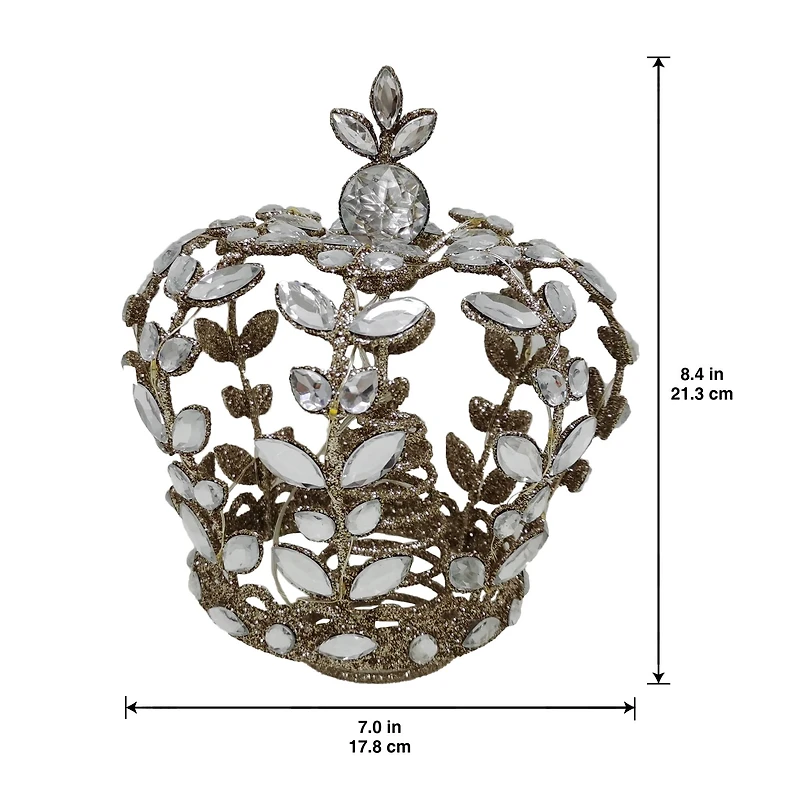 8" Gold Jeweled Crown Lighted Tree Topper by Ashland®