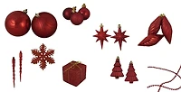 125ct. 5.5" Apple Red Shatterproof 3-Finish Christmas Ornaments