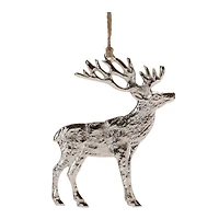 5" Rustic Silver Metal Deer Ornaments, 12ct.