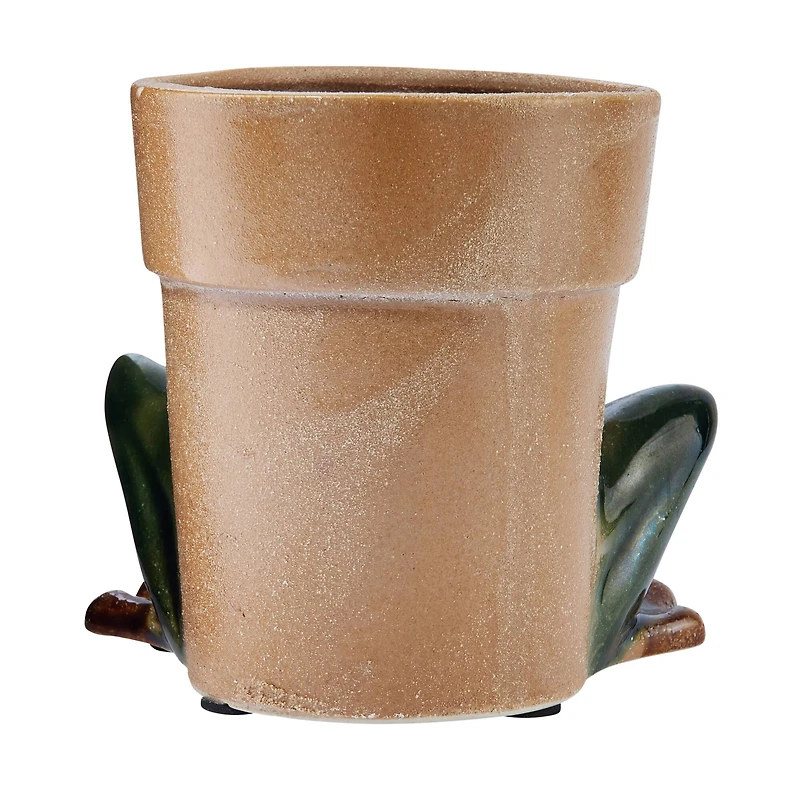 Hello Honey® 5.5" Green Stoneware Frog Planter