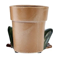 Hello Honey® 5.5" Green Stoneware Frog Planter