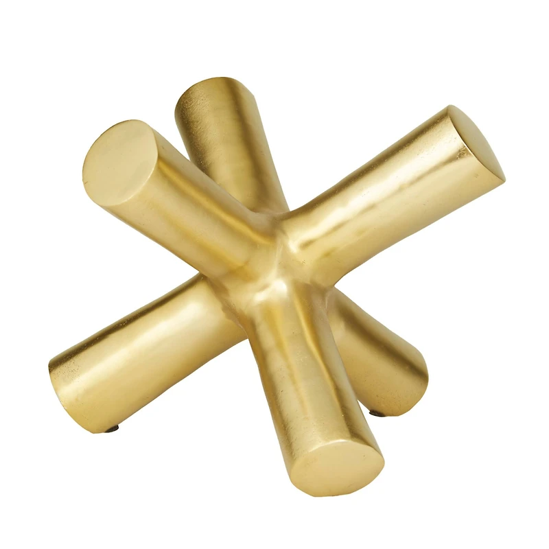 10" Gold Aluminum Jack Abstract Sculpture