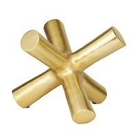 10" Gold Aluminum Jack Abstract Sculpture