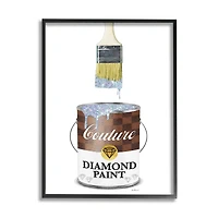 Stupell Industries Couture Diamond Paint Brown Fashion Pattern Pop Brush Framed Wall Art
