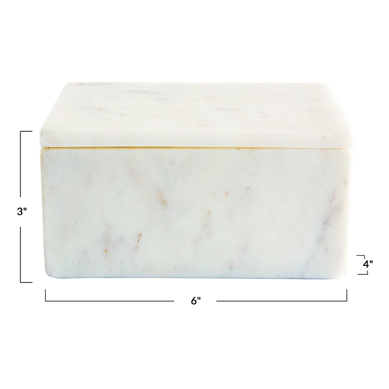 Hello Honey® White Marble Box Storage Container with Lid