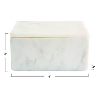 Hello Honey® White Marble Box Storage Container with Lid