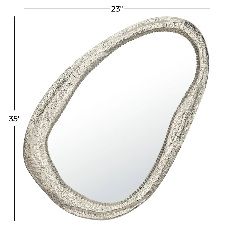 Silver Contemporary Wall Mirror, 23" x 2" x 35"