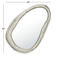 Silver Contemporary Wall Mirror, 23" x 2" x 35"