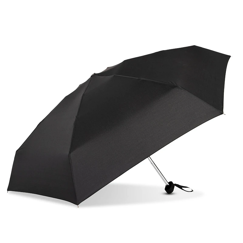 GoGo 40" Black Flat Manual Mini Compact Umbrella