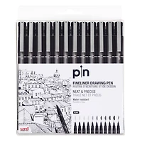 Uni-Ball® Pin Black Fineliner Drawing 12 Pen Set