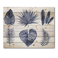 Designart - Tropical Blue Watercolour Leaves IV