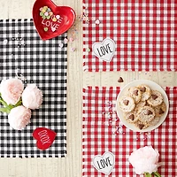 DII® Love and Xoxo Checkers Embellished Placemats (Set of 4)