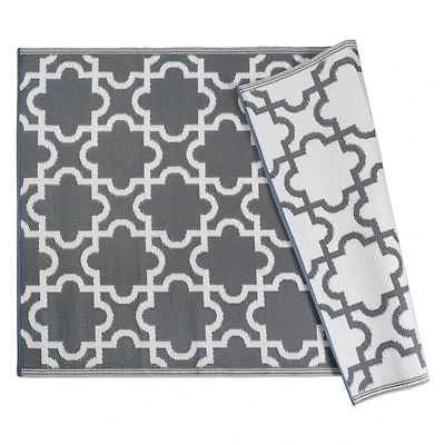 DII® Gray Lattice Outdoor Rug, 4ft. x 6ft.
