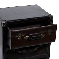 Dark Brown Wood 3-Drawer Traditional Cabinet