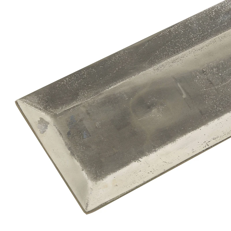 35'' Silver Aluminum Contemporary Tray