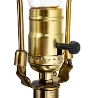 Hello Honey® 25" Clear and Navy Embossed Blown Glass Table Lamp with Velvet Shade