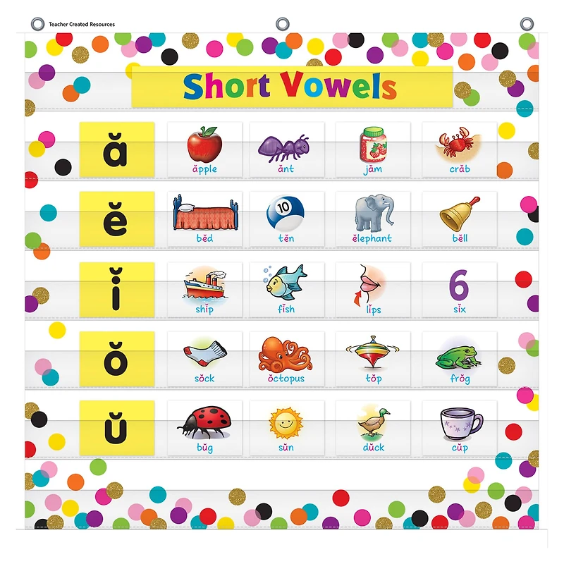 Teacher Created Resources Confetti 7 Pocket Chart