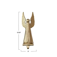 Hello Honey® 12" Gold Cast Aluminum Angel Stocking Holder