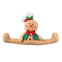 Glitzhome® 27.5" Christmas Fabric Gingerbread Man Doorstop