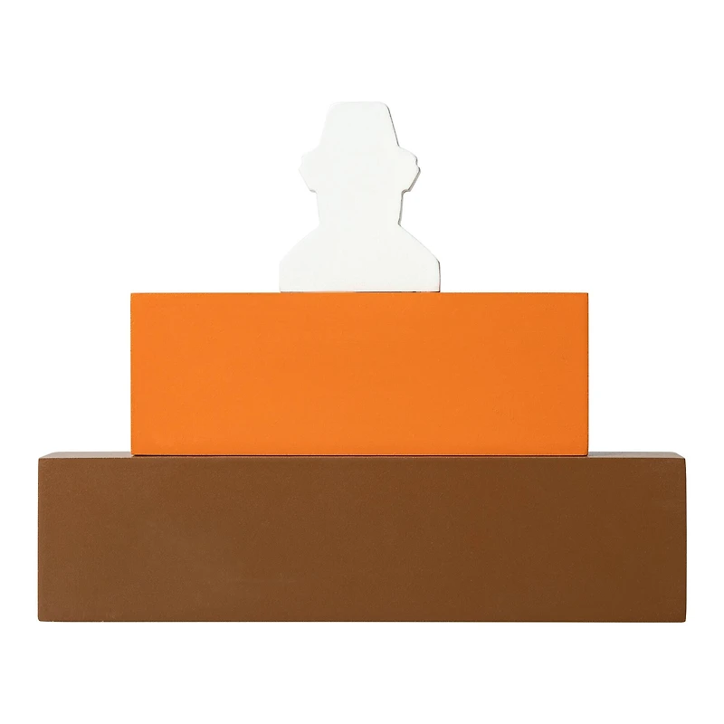 Glitzhome® 9.5" Thanksgiving Wooden Pilgrim Table Block Sign