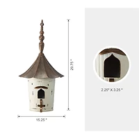 Glitzhome® 30" White Pagoda Metal Birdhouse