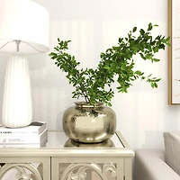 8" Gold Aluminum Brushed Vase with Hammered Top