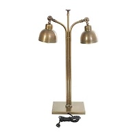 2ft. Brass Stainless Steel Desk Lamp with Double Shades