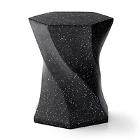 Glitzhome® 17.75" Multifunctional Twist-Style Faux Terrazzo Garden Stool