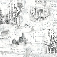RoomMates White Harry Potter Map Peel & Stick Wallpaper