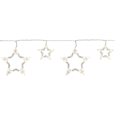 LED Lighted Twinkle Star Christmas Lights - 9.25' White Wire - 10ct