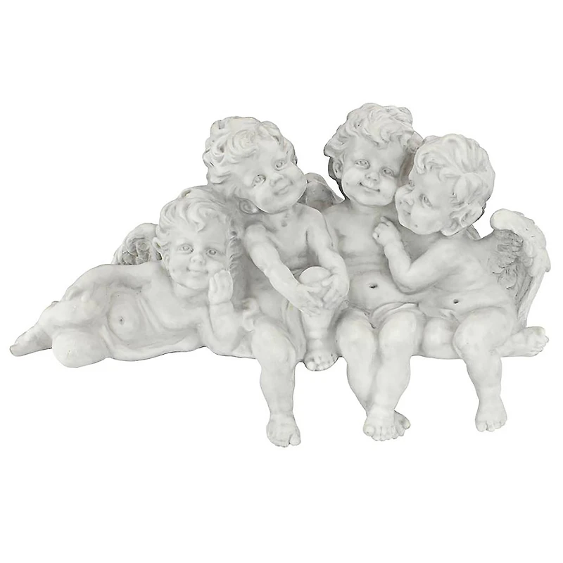 Design Toscano 12" Tall Cherub Conclave Shelf Sitting Angel Sculpture