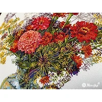 Merejka Zinnia & Dill Counted Cross Stitch Kit