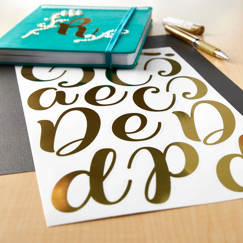Gold Hand Letter Alphabet Stickers by Recollections™