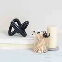 Hello Honey® 3.5" Black Modern Decorative Marble Link Knot