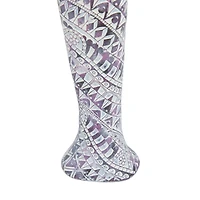 Set of 2 Multi Polystone Eclectic Sculptures, 13" x 3" x 3"