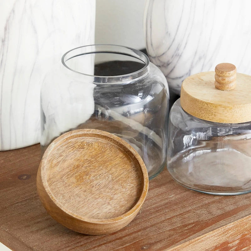 Clear Glass Farmhouse Canisters Set