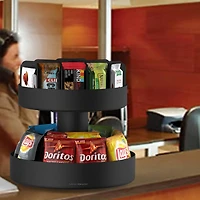 Mind Reader 2-Tier Lazy Susan Granola Bar and Snack Organizer