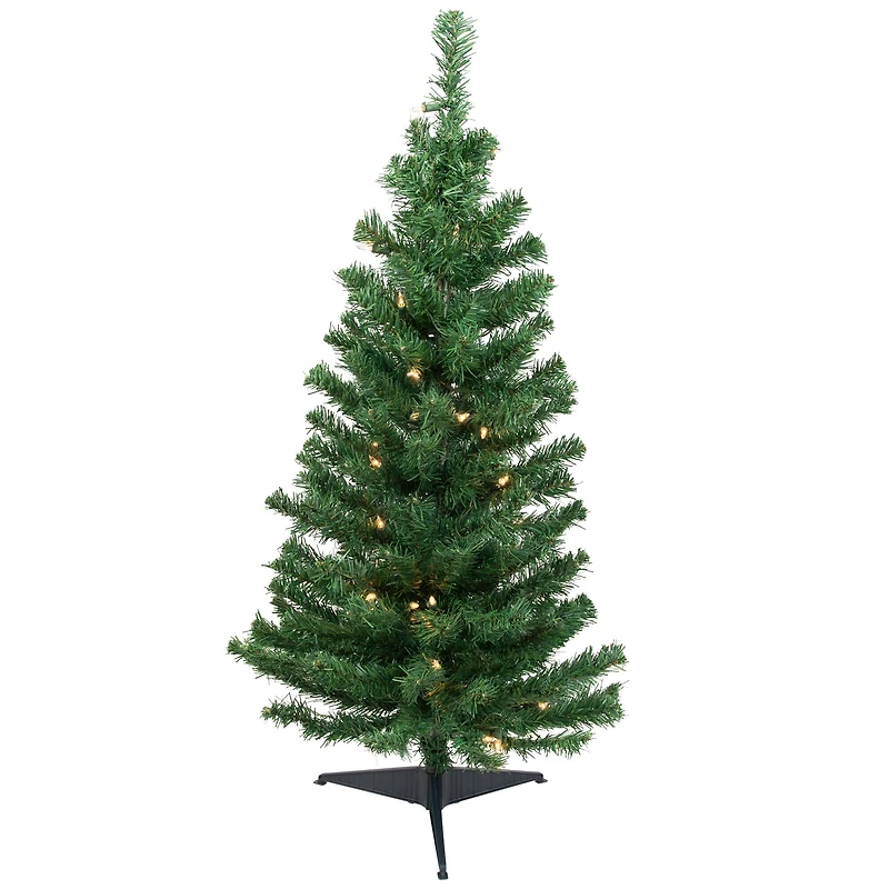 3ft. Pre-Lit Green Niagara Pine Artificial Christmas Tree, Clear Lights