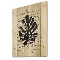 Designart - Minimal Tropical Palm Leaf On Grunge Texture