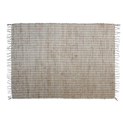 Hello Honey® Natural Boho Woven Jute & Cotton Rug with Fringe, 72" x 48"