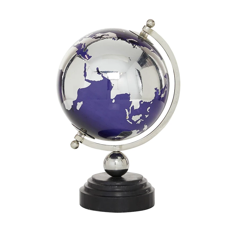 13" Blue Ceramic Coastal Globe